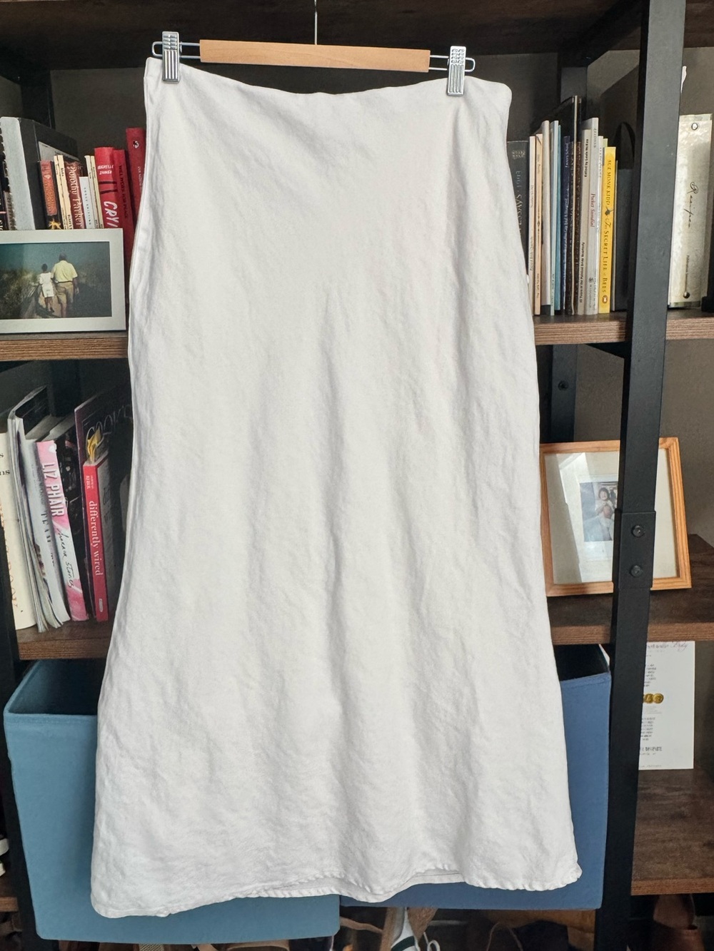 Anthropologie White/Cream Linen Blend Slip Skirt Size MP
